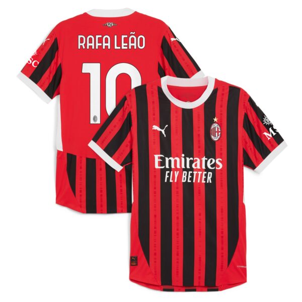 AC Milan Home Authentic Shirt 2024-25 with Rafa Leao 10 printing