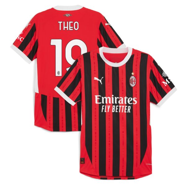 AC Milan Home Authentic Shirt 2024-25 with Theo 19 printing